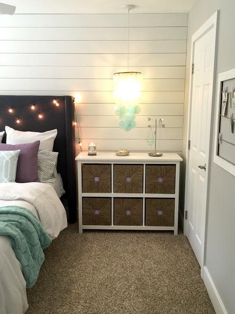 Teen Gray, Turquoise, and Lavender Bedroom Makeover!!