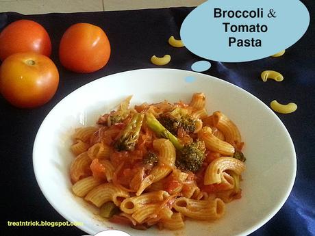 Broccoli & Tomato Pasta Recipe @ treatntrick.blogspot.com