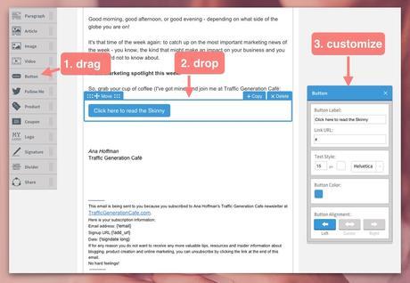 Mobile friendly emails CTA button in Aweber