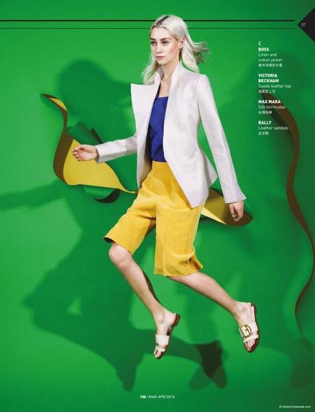 Lidia Judickaite wearing Boss, Victoria Beckham, Max Mara and Bally © Benjamin Kanarek for DM