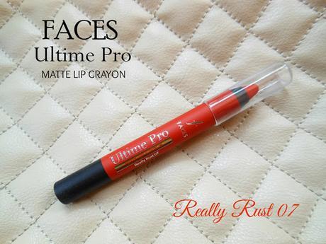 Faces Ultime Pro Matte Lip Crayon (07) Really Rust // Review, Swatches, On My Lips