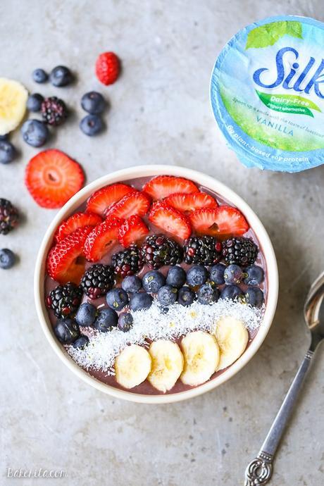 This recipe for a Classic Acai Bowl has only three ingredients and is so delicious! You're missing out if you haven't jumped on this easy breakfast trend.