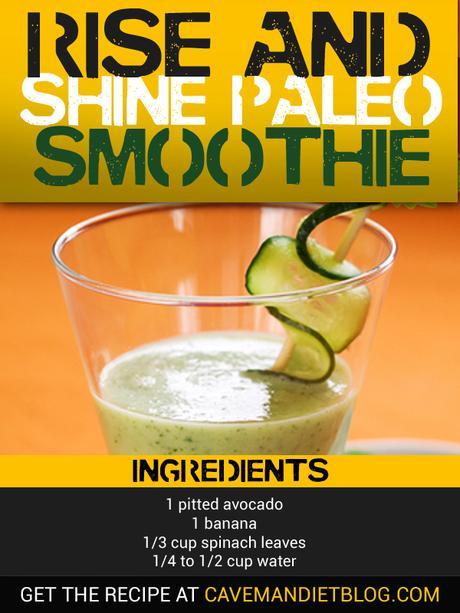 Paleo Breakfast: Rise & Shine Paleo Smoothie Recipe Image with Ingredients