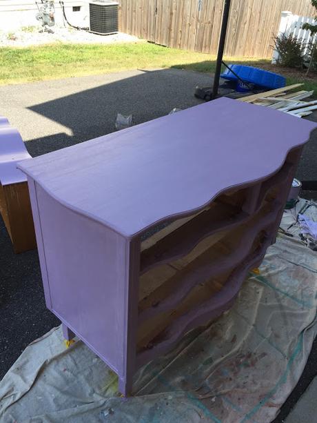Before and After Lavender Dresser Makeover for a Teen's Bedroom!