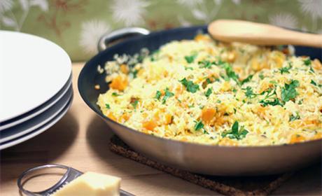 Risotto with pumpkin and parmesan cheese recipe