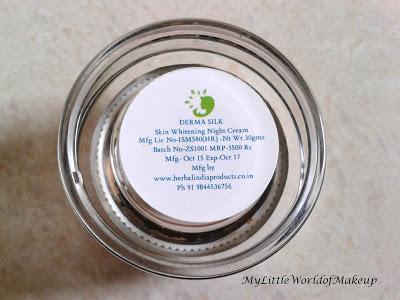 Derma  Silk  Herbal Skin Whitening  Cream Review