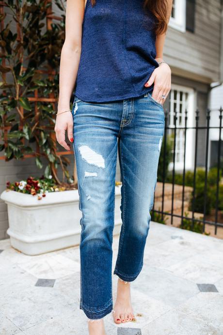 Down Time Dallas blogger Amy Havins wears 7 For All Mankind Jeans.