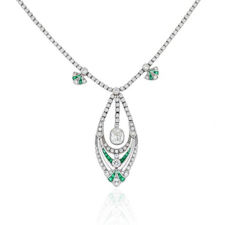 Emerald and diamond necklace