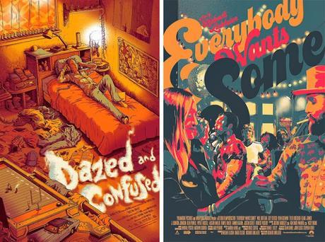 Reimagined Posters, Dazed and Confused, Everybody Wants Some, Richard Linklater, Mondo Gallery’s show No Longer/Not Yet