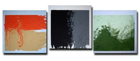 Dichotomy paintings - March 17th update - three large wide abstract landscapes