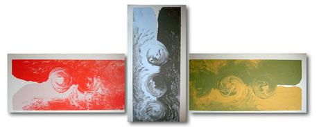Dichotomy paintings - March 17th update - three large wide abstract landscapes