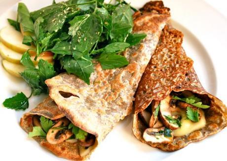Mushrooms and Swiss Cheese Savoury Crepes