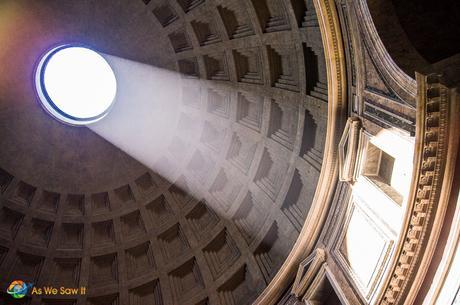 View of the oculus which vented the smoke from pagan sacrifices