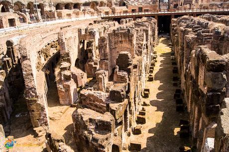 Passageways under the floor of the Colosseum's arena