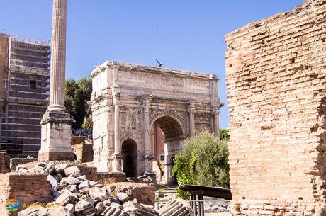 The arch of Titus contains images of the Romans carrying off the spoils from the destruction of Jerusalem's temple