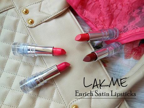 Lakme Enrich Satin Lipsticks P147, P149, P165, R360 // Review, Swatches, On My Lips