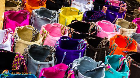 Closeup of Wayuu bags