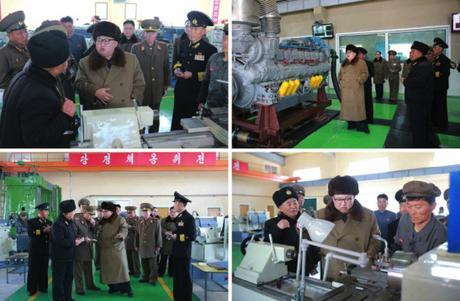 Kim Jong Un is briefed about the renovation and production at the October 3 Factory (Photos: Rodong Sinmun/KCNA).