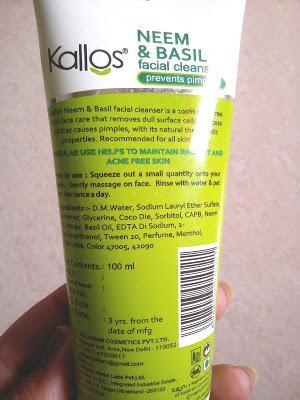 Kallos Neem & Basil Purifying Cleanser Review Kallos Neem & Basil Purifying Cleanser Review