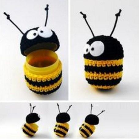 Crochet Bee Made From Kinder Surprise Containers