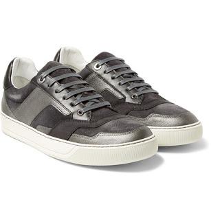 Monotone Magic: Lanvin Suede, Nubuck and Metallic Leather Sneakers