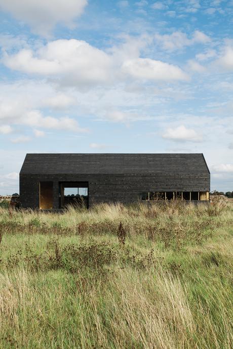 Outdoor view of modern farmhouse renovation 