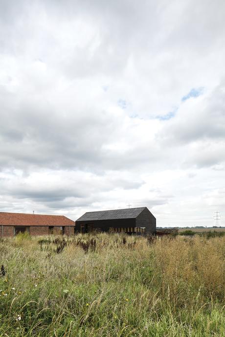 Modern barn house facade renovation in Norfolk, England 