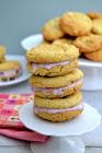 Lemon Cookies with Drippy Blueberry Icing