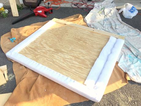 Behind the scenes: Creating the Fabric Covered Headboard and Shiplap Accent Wall!