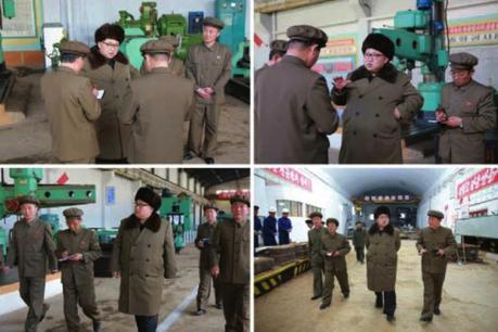 Kim Jong Un tours the Feburary 11 Plant of the Ryongso'ng Machine Complex (Photos: Rodong Sinmun/KCNA).
