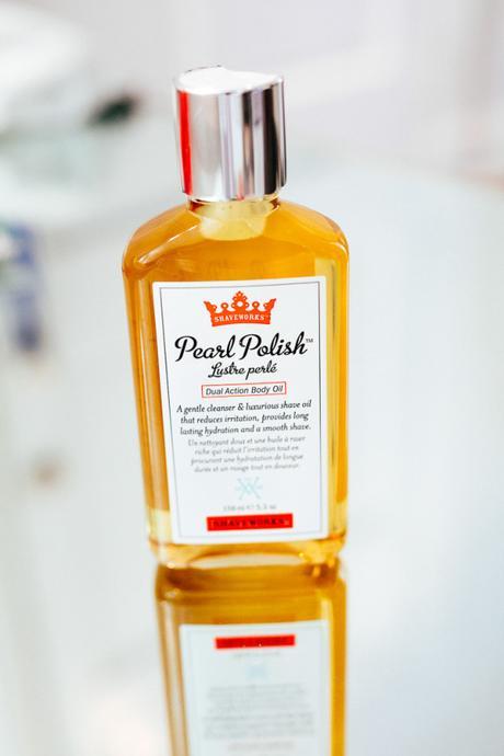 Shaveworks Pearl Polish Amy Havins of Dallas Wardrobe shares her new favorite shave oil.