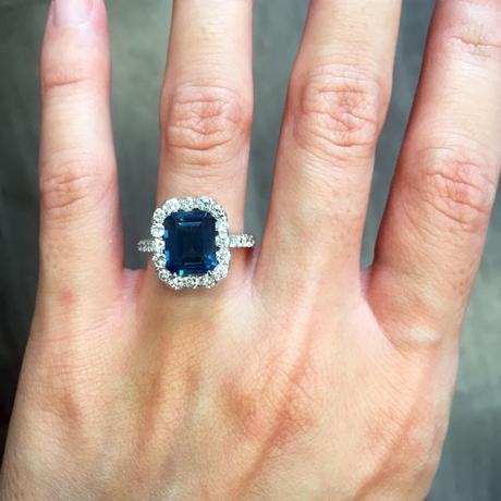 Blue halo ring under $2000