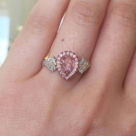 Rose gold and pink diamond engagement ring