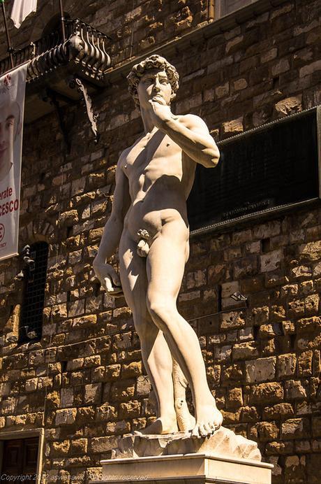 Statue of David, replica at Piazza della Signoria, Florence Italy