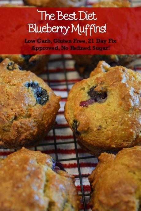 Awesome Diet Blueberry Muffins, Low Carb, Gluten Free, 21 Day Fix Approved