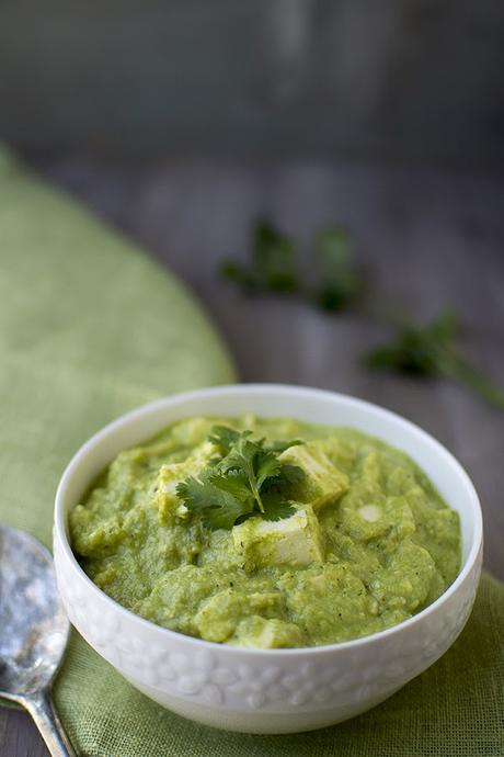 Spicy Green Curry with Paneer