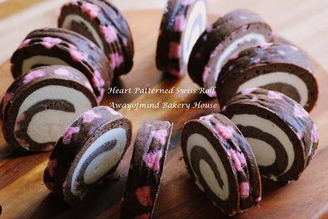 Heart Patterned Swiss Roll (with Spinach Juice) 爱心可可菠菜蛋糕卷