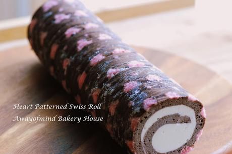 Heart Patterned Swiss Roll (with Spinach Juice) 爱心可可菠菜蛋糕卷