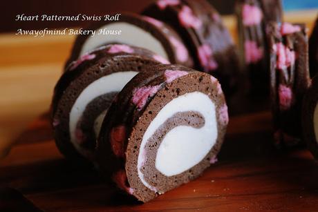 Heart Patterned Swiss Roll (with Spinach Juice) 爱心可可菠菜蛋糕卷