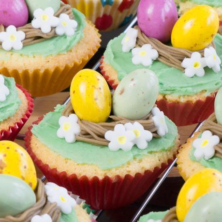 Cute, simple and fun Easter Nest Cupcakes, great for getting your little ones involved in the kitchen this Easter.