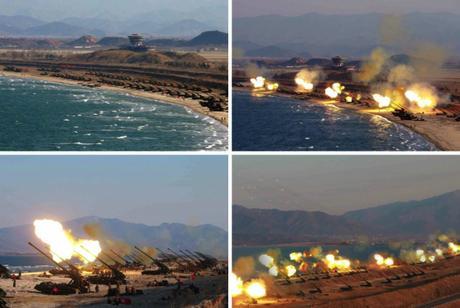 KPA Long-range Artillery Force Issues “Ultimatum” Long-range artillery exercises held in Kangwo'n Province on or around March 24, 2016(Photos: Rodong Sinmun/KCNA)