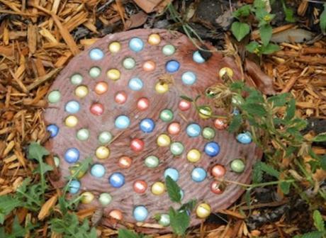 Glass Marbles Used To Make Stepping Stones