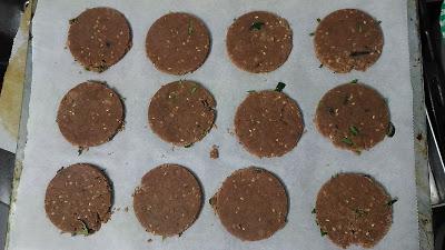 Ragi and Whole Wheat Savory Biscuits with Curry Patta and Sesame Seeds