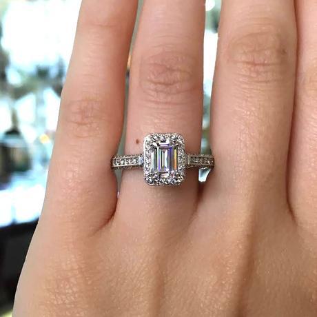 Tacori emerald cut halo engagement ring