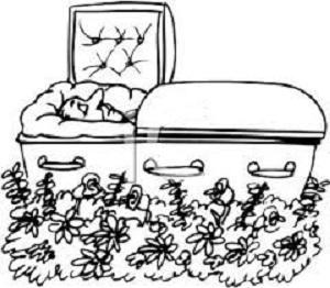man in casket