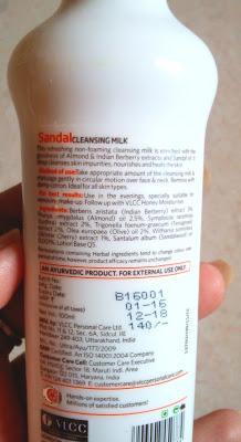 VLCC Sandal Cleansing Milk Review