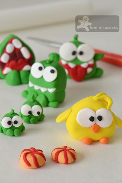 Cut the Rope Om Nom Chocolate Mint Cupcakes