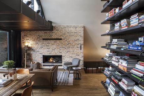 Cozy loft with built-in bookshelves in Bulgaria