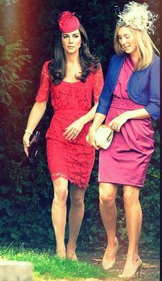 Collette Dinnigan - Duchess of Cambridge Catherine, Duchess of Cambridge in Collette Dinnigan red lace dress. Photo from Pinterest.