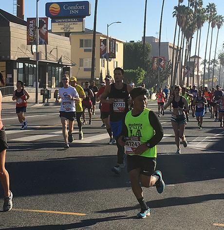 Mike Sohaskey at Mile 12 of Los Angeles Marathon 2016